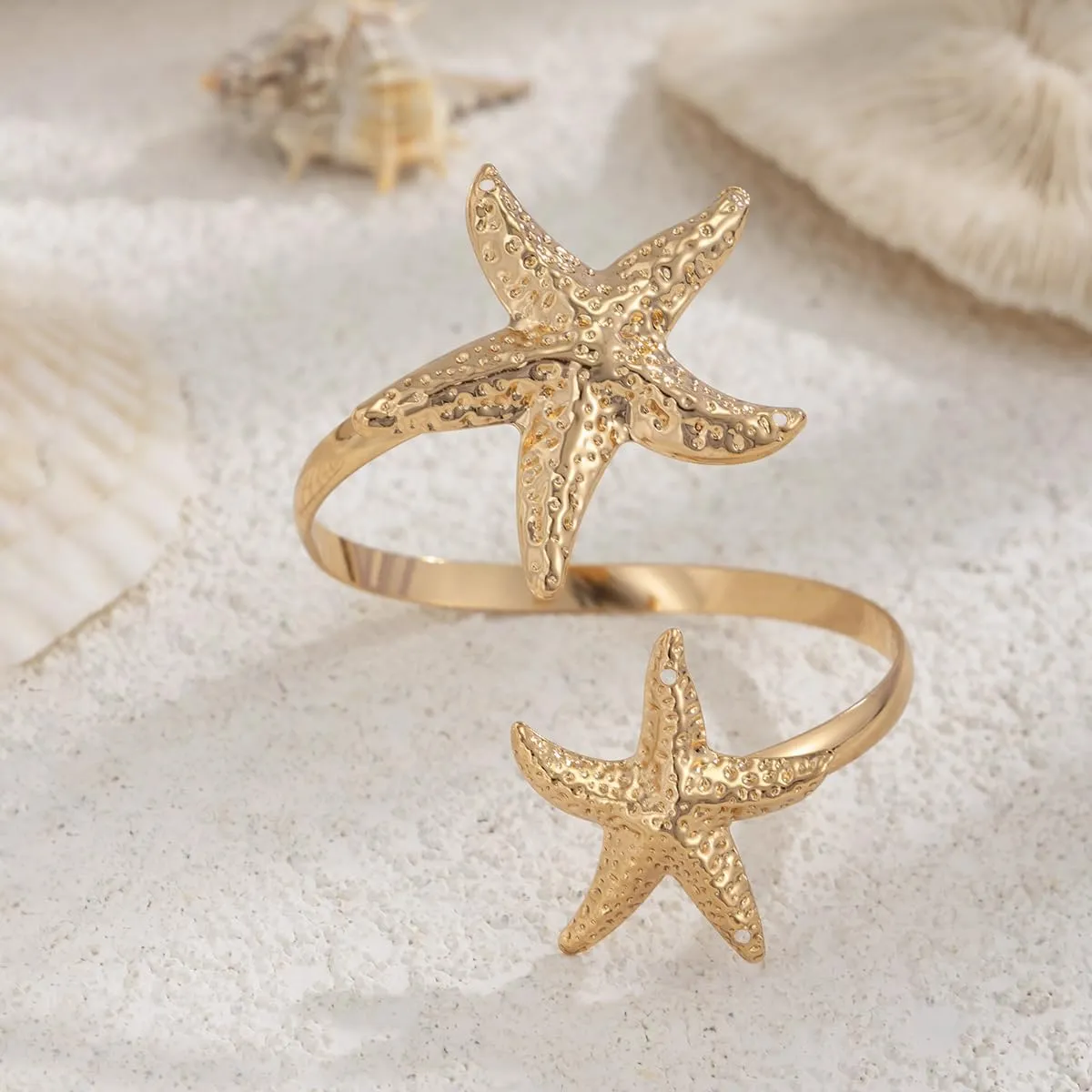 18K Gold/Silver Arm Cuff Jewelry for Women Adjustable Layered Bracelets Upper Arm Cuff Bangle Gold Waterproof Wristbands Bracelets Flower Hawaiian Bangles Boho Summer Beach Essentials Jewelry for Surf bro Surfer(2.95'' W x 0.63oz WT)