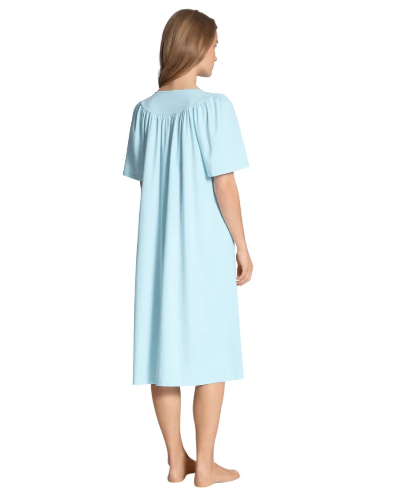 34000 Light Blue Short Sleeves 100% Cotton Nightshirt
