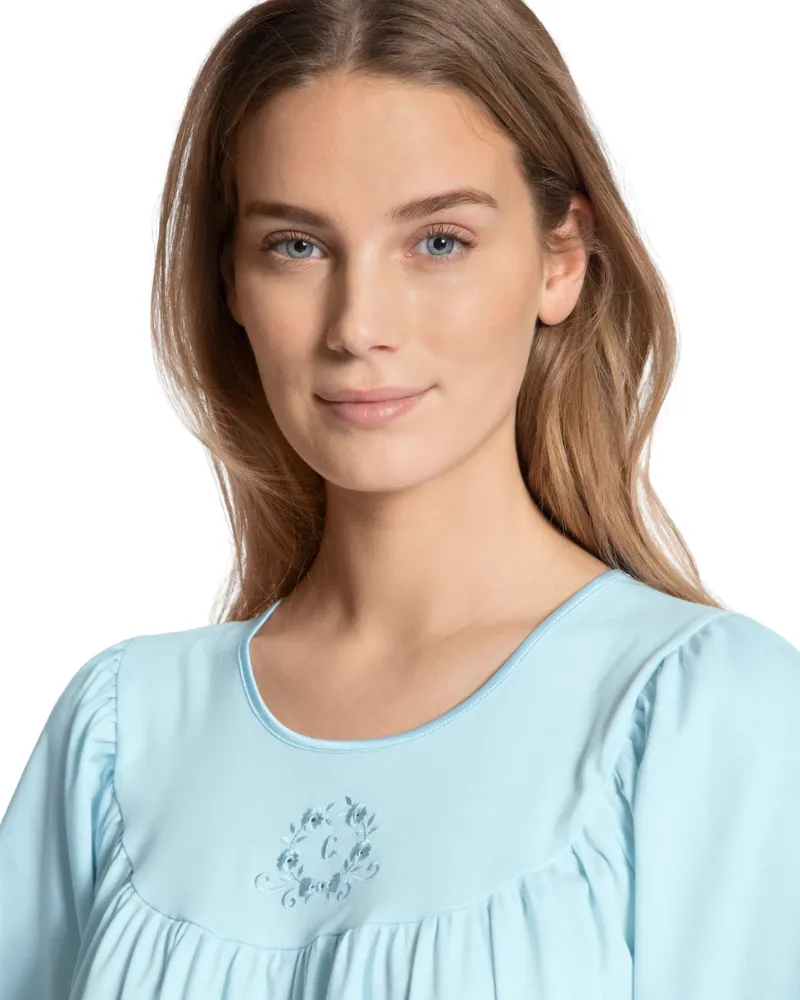 34000 Light Blue Short Sleeves 100% Cotton Nightshirt