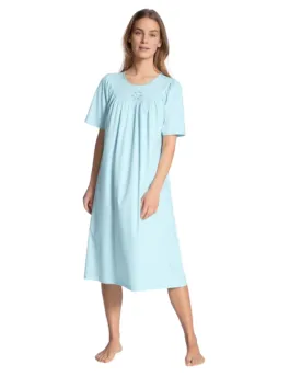 34000 Light Blue Short Sleeves 100% Cotton Nightshirt