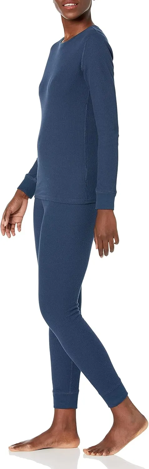 Amazon Essentials Women's Waffle Snug Fit Pajama Set, 2 Piece Long Sleeve