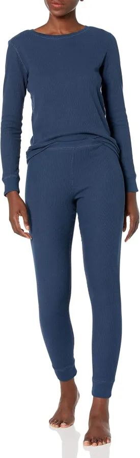 Amazon Essentials Women's Waffle Snug Fit Pajama Set, 2 Piece Long Sleeve