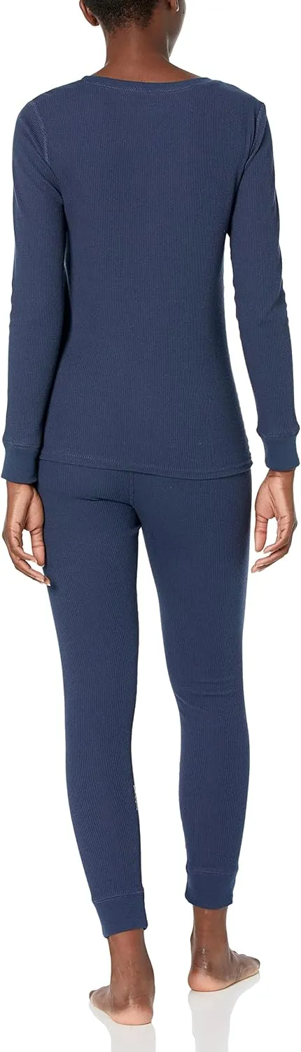Amazon Essentials Women's Waffle Snug Fit Pajama Set, 2 Piece Long Sleeve