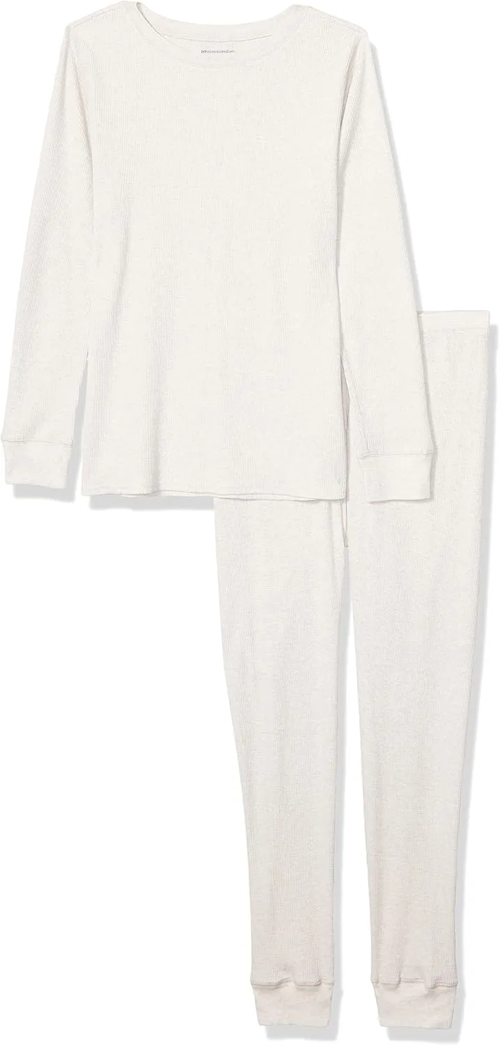 Amazon Essentials Women's Waffle Snug Fit Pajama Set, 2 Piece Long Sleeve