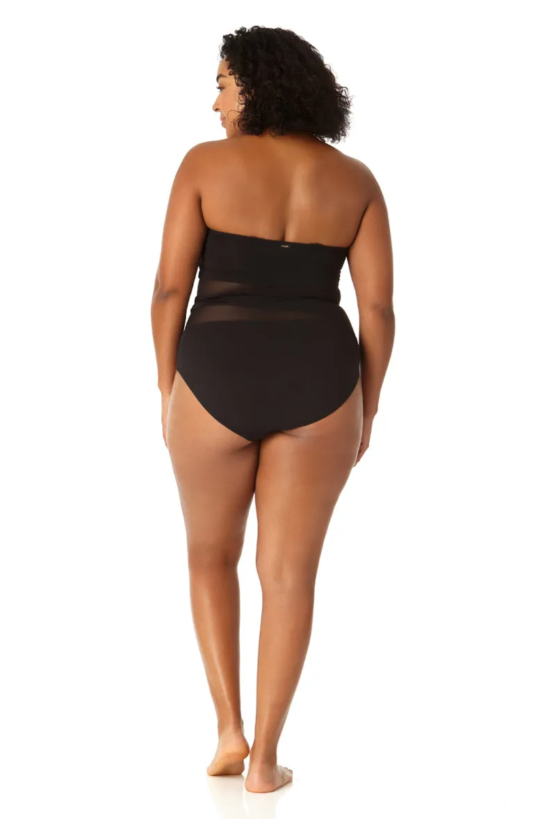 Anne Cole Plus - Women's Mesh Strapless One Piece Swimsuit