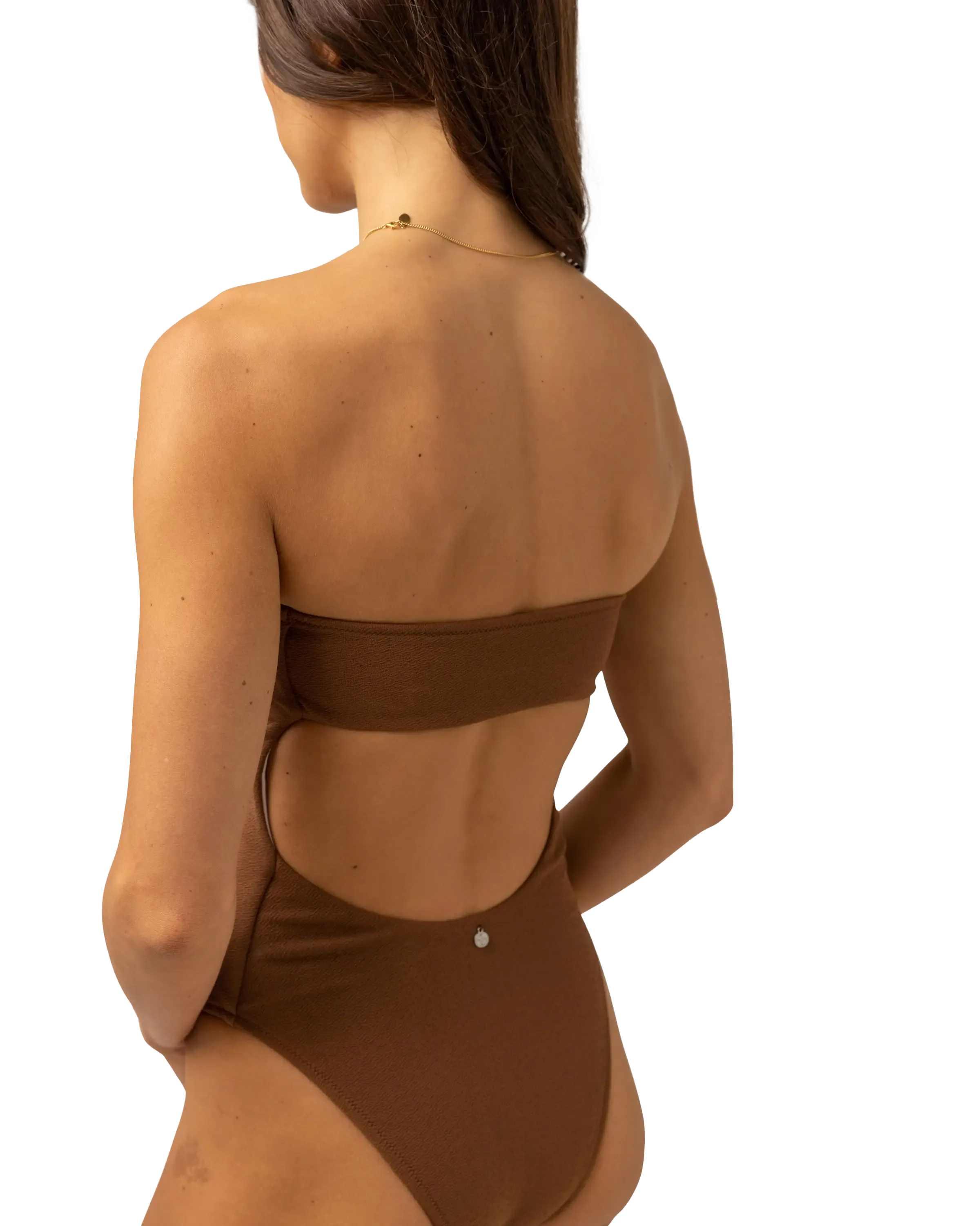 Avoca Strapless One Piece Swimsuit in Chocolate