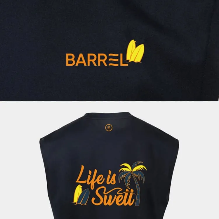 Barrel Men Tropical Sleeveless Rash Guard-BLACK