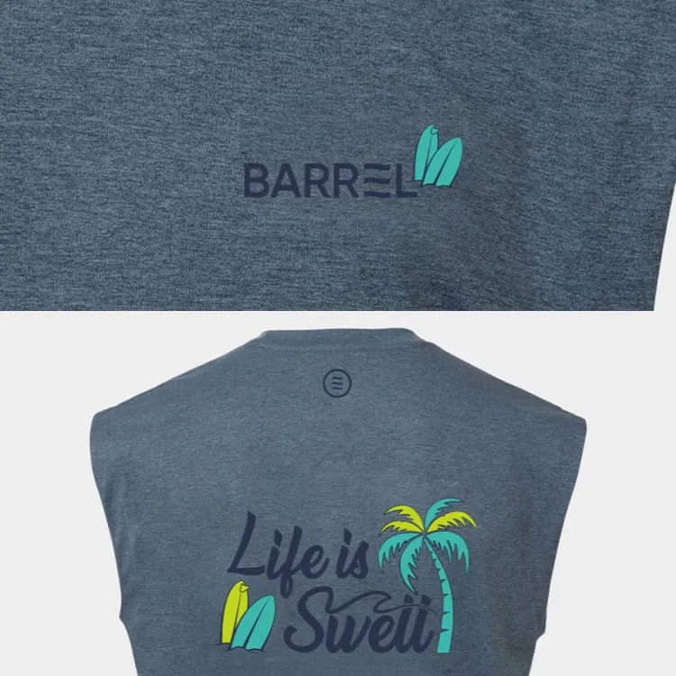 Barrel Men Tropical Sleeveless Rash Guard-STONE