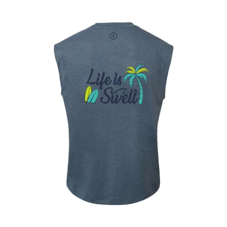 Barrel Men Tropical Sleeveless Rash Guard-STONE