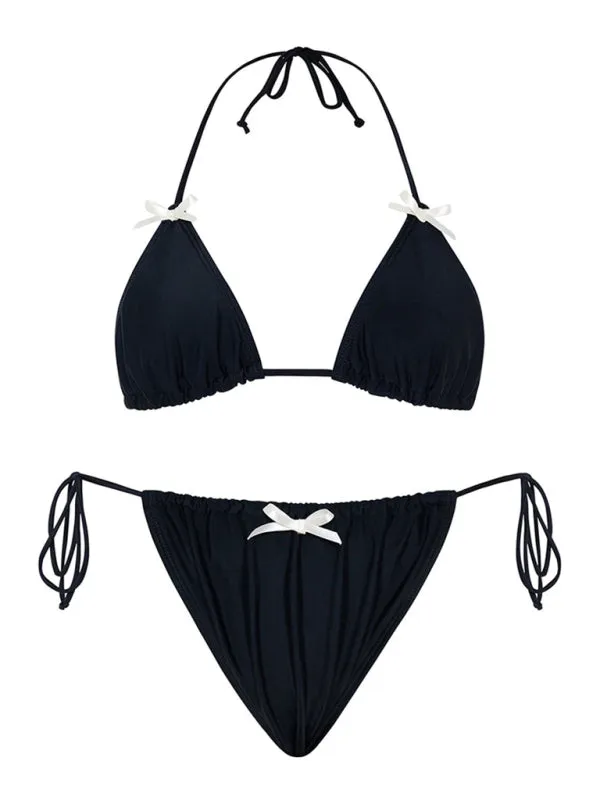Beach Women's Ribboned Triangle Bra & Tie-Side Bikini