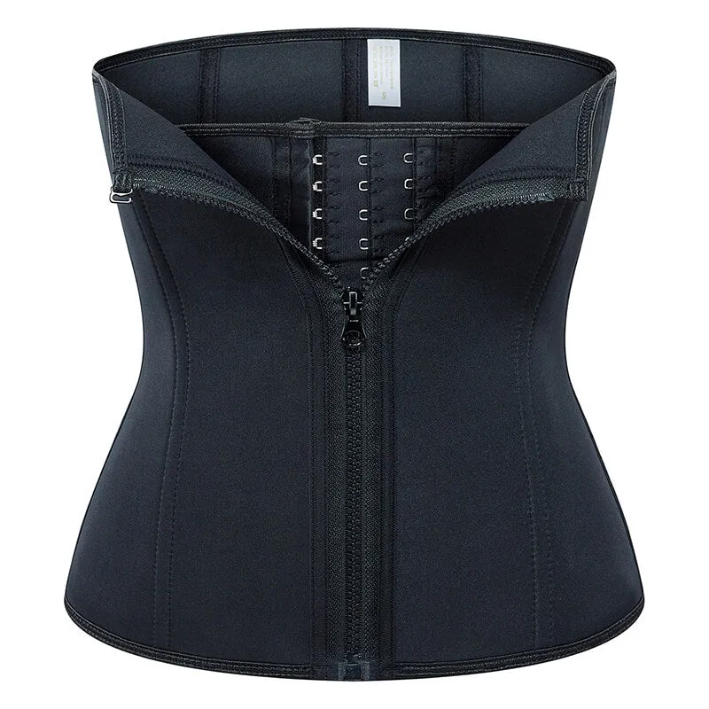 Boned Waist Trainer in Black (XS-6XL) [7 Bones]