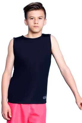 COEGA Boys Rashguard Sleeveless UK 14 - Black