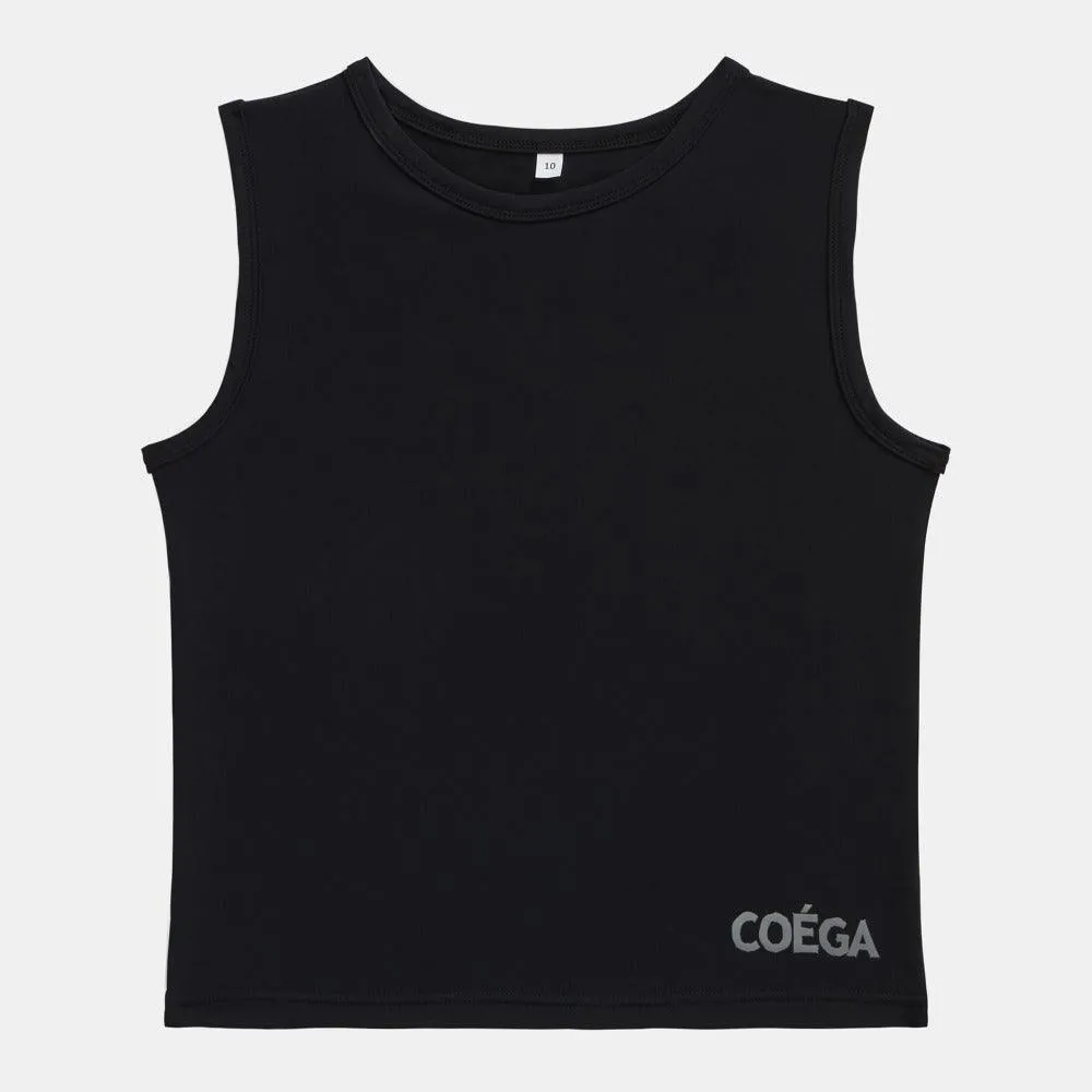COEGA Boys Rashguard Sleeveless UK 14 - Black