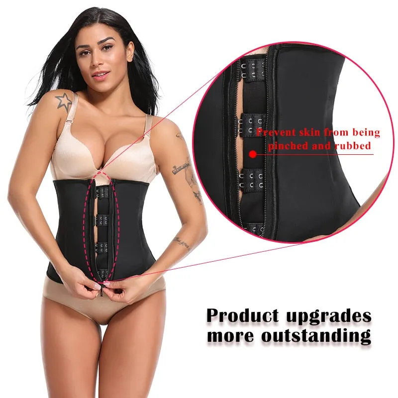 Corset Body Shaper Latex Waist Trainer Zipper Underbust Slim Tummy Waist Cincher Slimming Briefs Shaper Belt Shapewear Women