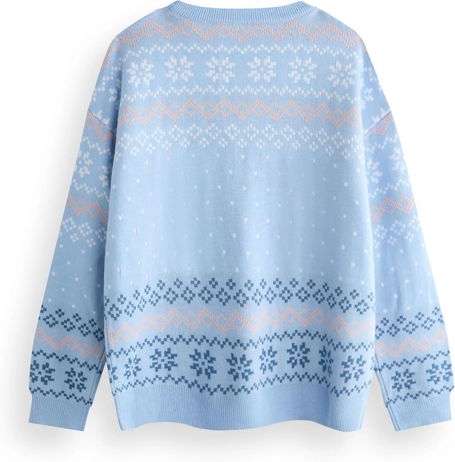 Disney Lilo & Stitch Womens Christmas Jumper in Blue | Warm Graphic Knitted Sweater for Adults | Festive Holiday