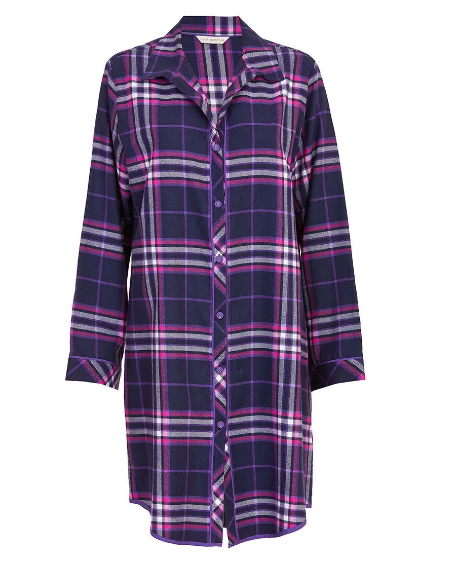 Edie Womens Lightly Brushed Check Nightshirt