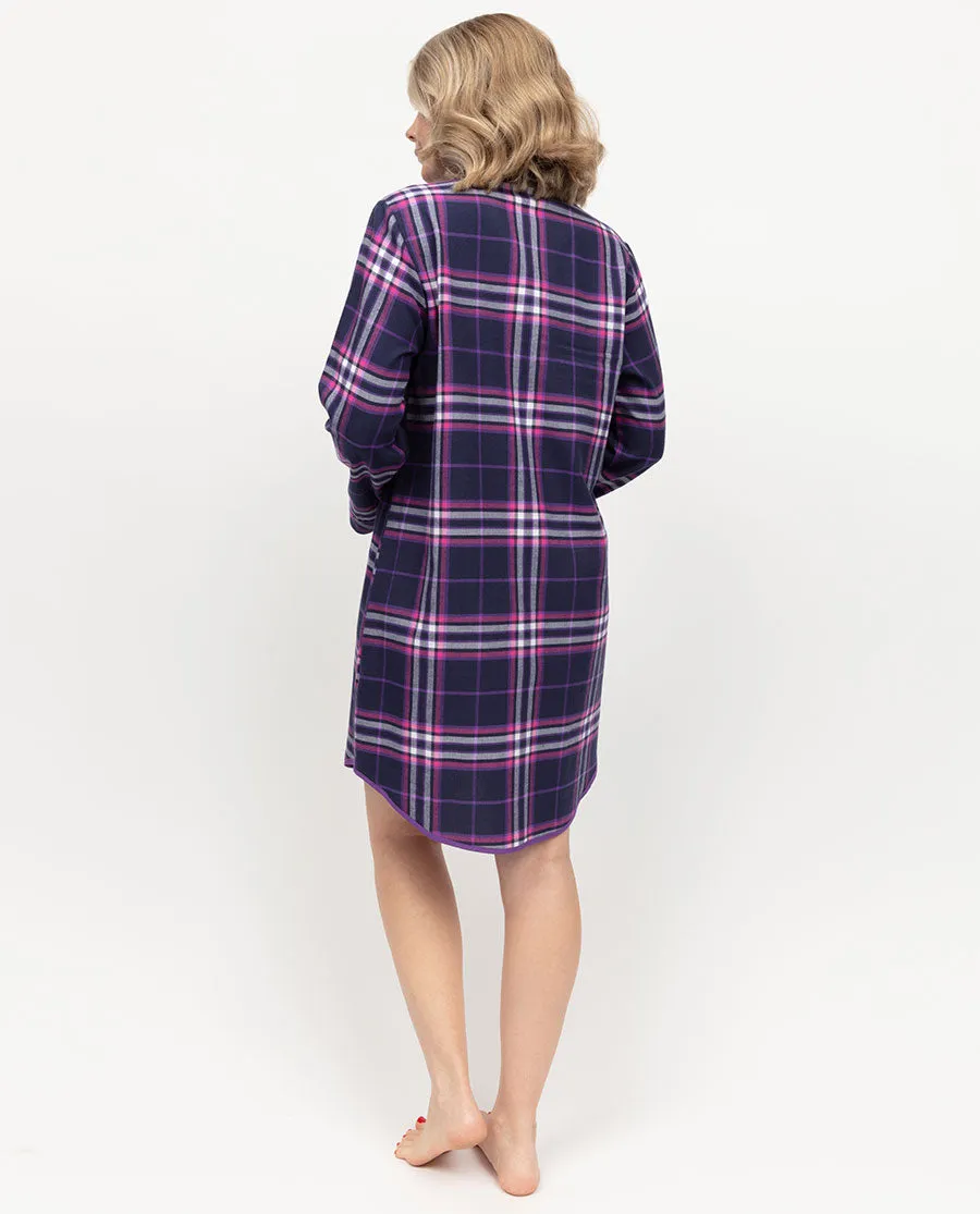 Edie Womens Lightly Brushed Check Nightshirt