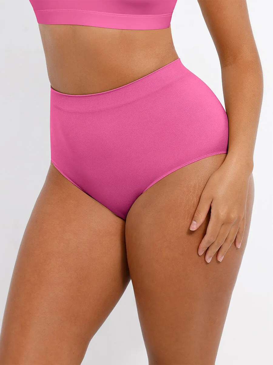 Feelingirl Seamless High-Waist Tummy Control Antibacterial Peach Hip Brief