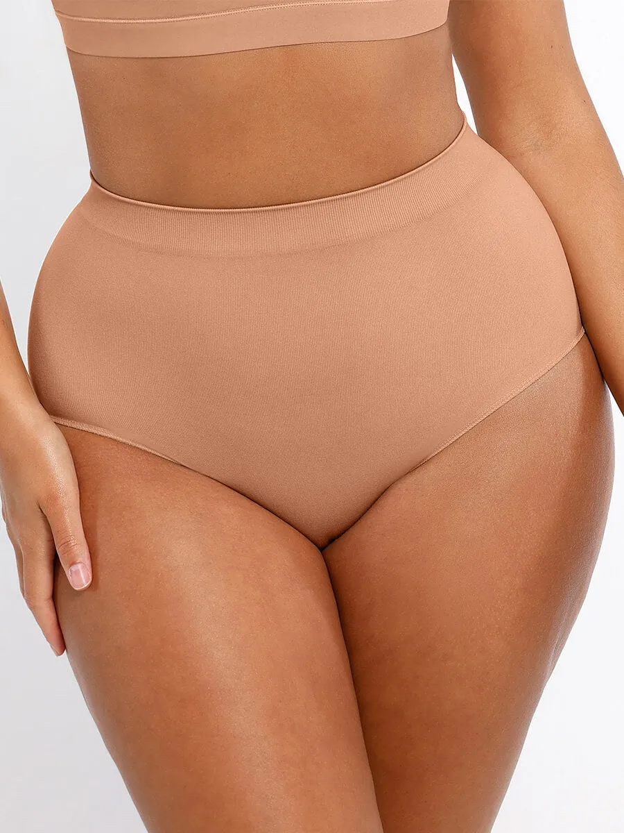 Feelingirl Seamless High-Waist Tummy Control Antibacterial Peach Hip Brief