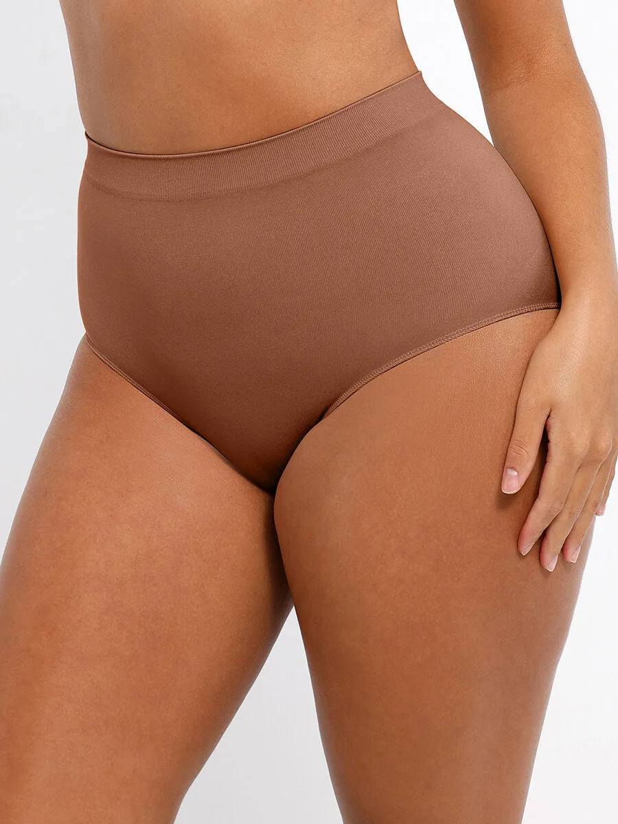 Feelingirl Seamless High-Waist Tummy Control Antibacterial Peach Hip Brief