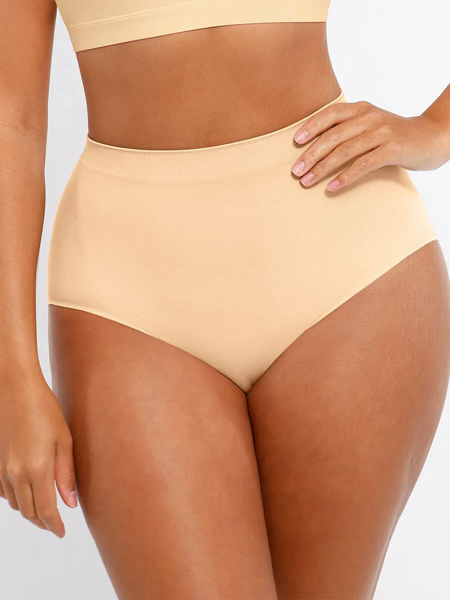 Feelingirl Seamless High-Waist Tummy Control Antibacterial Peach Hip Brief