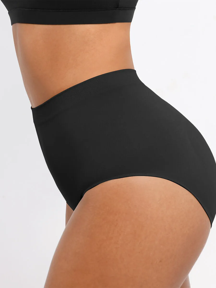 Feelingirl Seamless High-Waist Tummy Control Antibacterial Peach Hip Brief