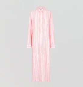 Floor length relaxed fit nightshirt [Fondant Stripe]