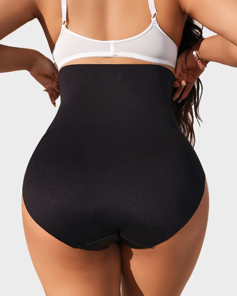 High-Rise Lace-Trim Tummy Control Shaping Brief Panty