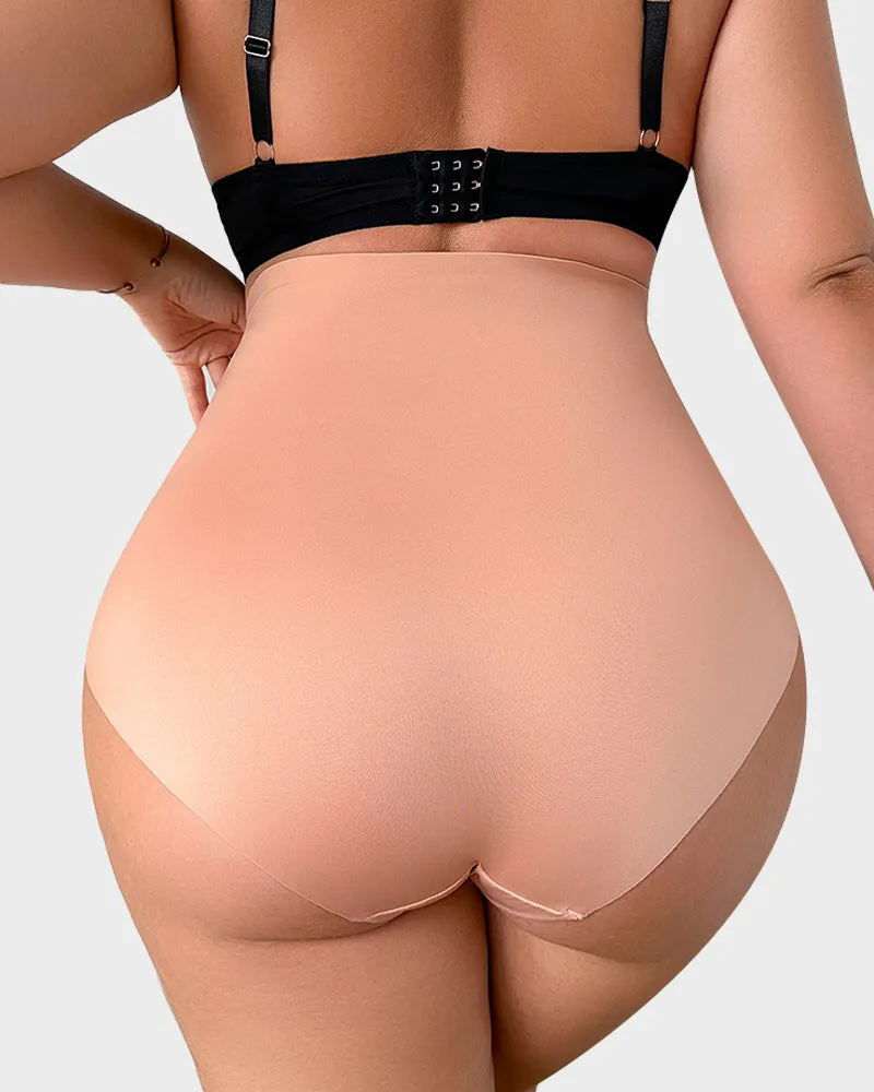 High-Rise Lace-Trim Tummy Control Shaping Brief Panty