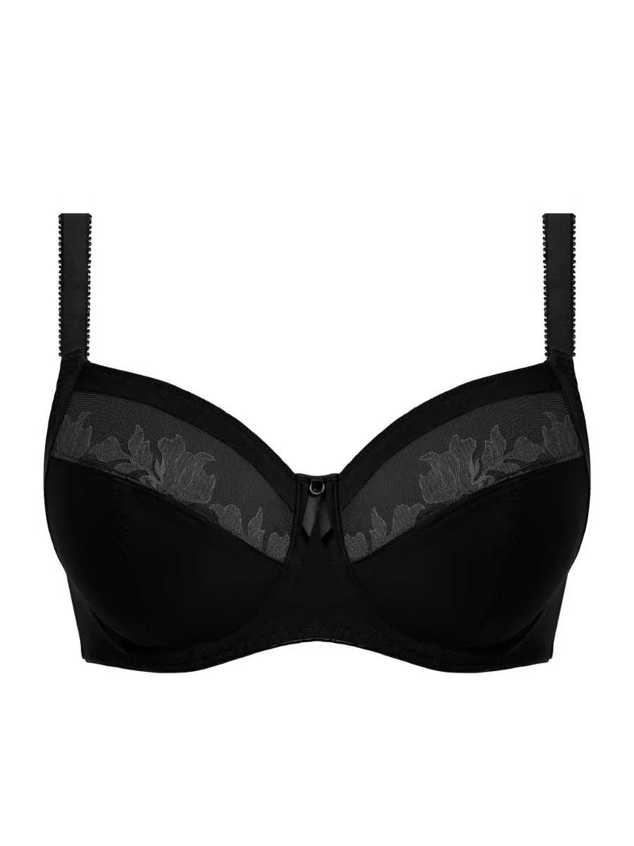 Illusion Full Cup Side Support Bra - Black