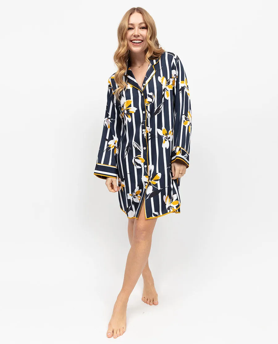 Knightsbridge Floral Stripe Print Nightshirt