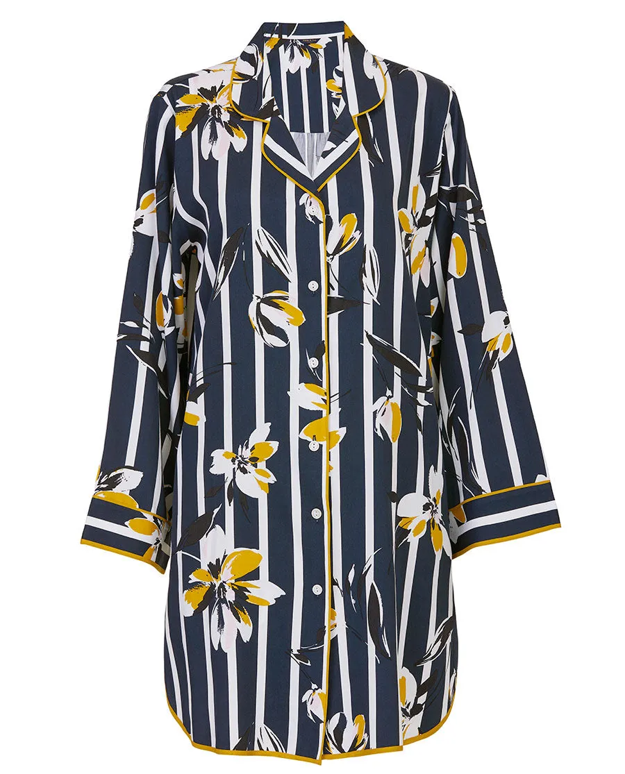 Knightsbridge Floral Stripe Print Nightshirt