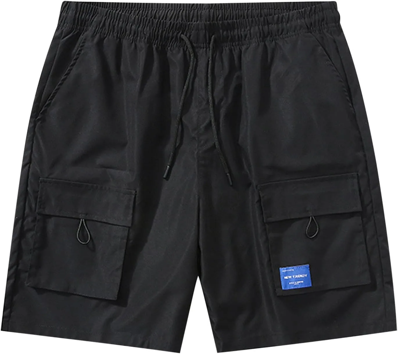 Men's Athletic Cargo Shorts with Pockets Quick Dry Running Workout Gym Elastic Lightweight Basketball Trunks