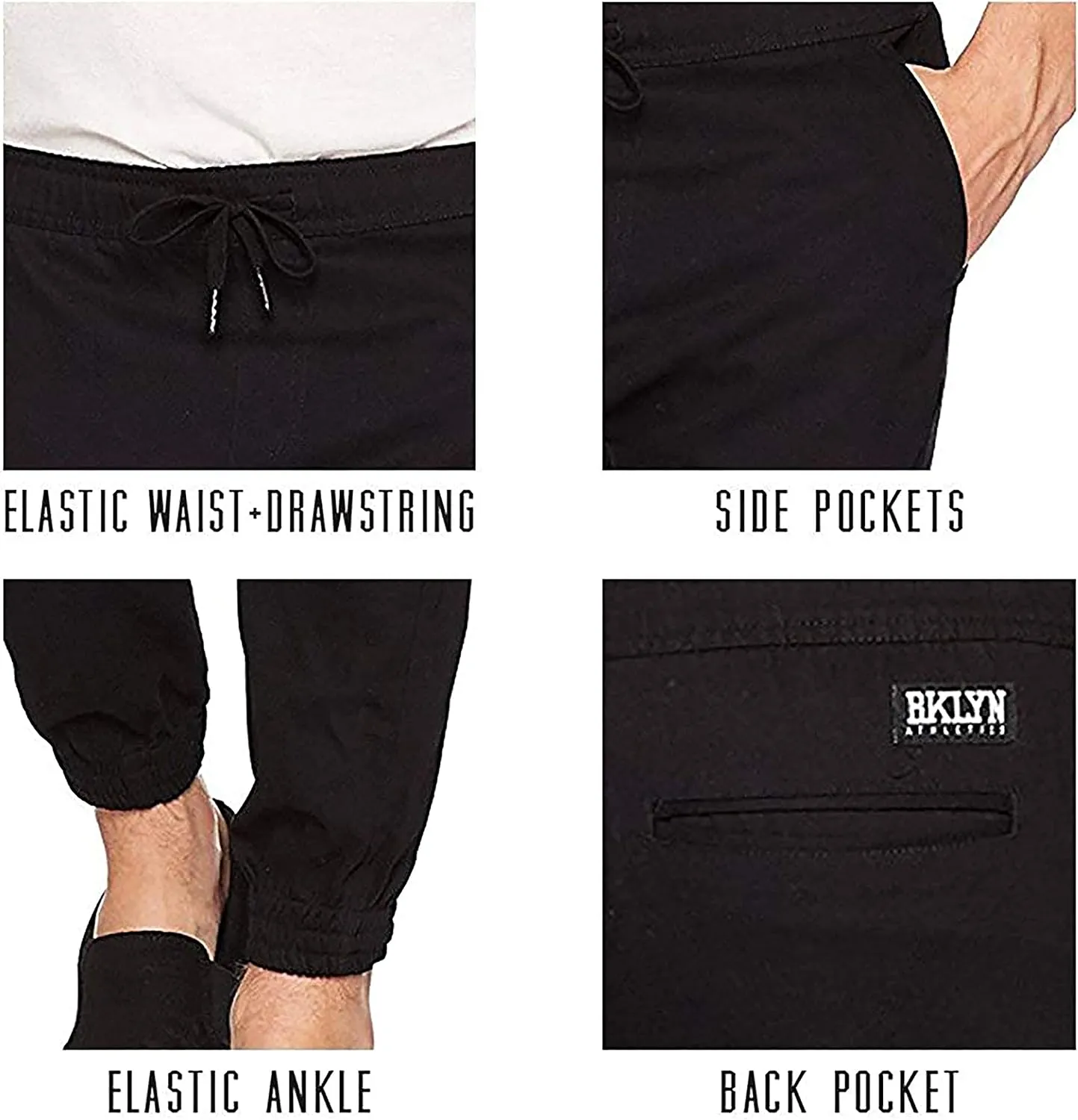 Men's Casual Regular Fit Soft Twill Jogger Pants