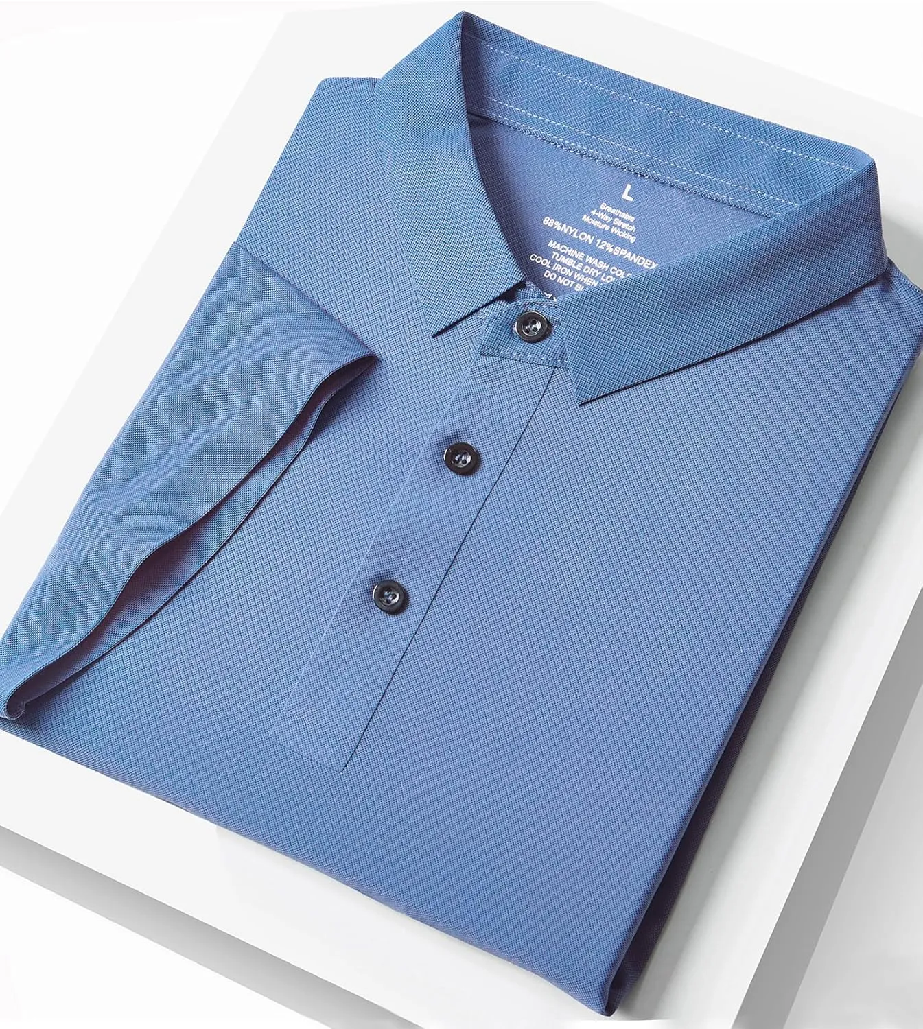 Men's Seamless Polo Shirt Slim Fit Collared Short Sleeve Cool Skin-Friendly Quick-Drying for Casual Work