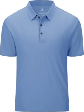 Men's Seamless Polo Shirt Slim Fit Collared Short Sleeve Cool Skin-Friendly Quick-Drying for Casual Work