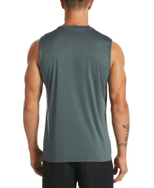 Nike Swim Men's Solid Sleeveless Hydroguard Swim Shirt Iron Grey