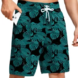 Quick Dry Printed Board Shorts With 5 Pockets