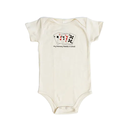 "My Mommy Needs a Hand" Poker Short Sleeve Romper