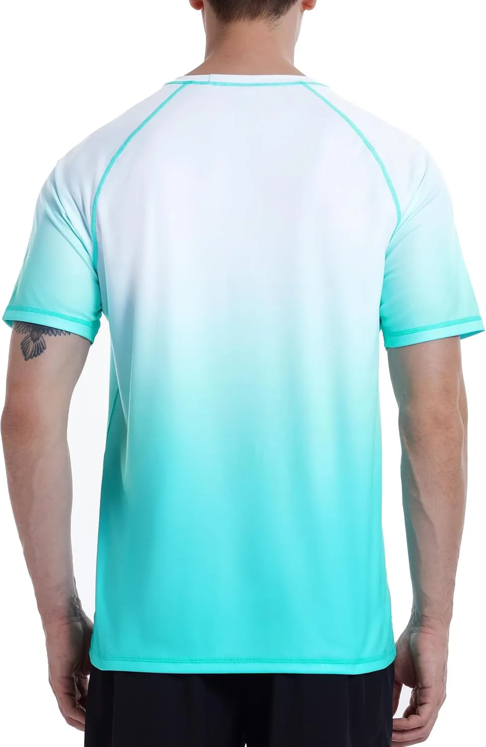 Roadbox Men's Swim Shirts Short Sleeve, UPF 50  UV Sun Protection SPF Rash Guard, Quick Dry Surf Water Beach Fishing T Shirt