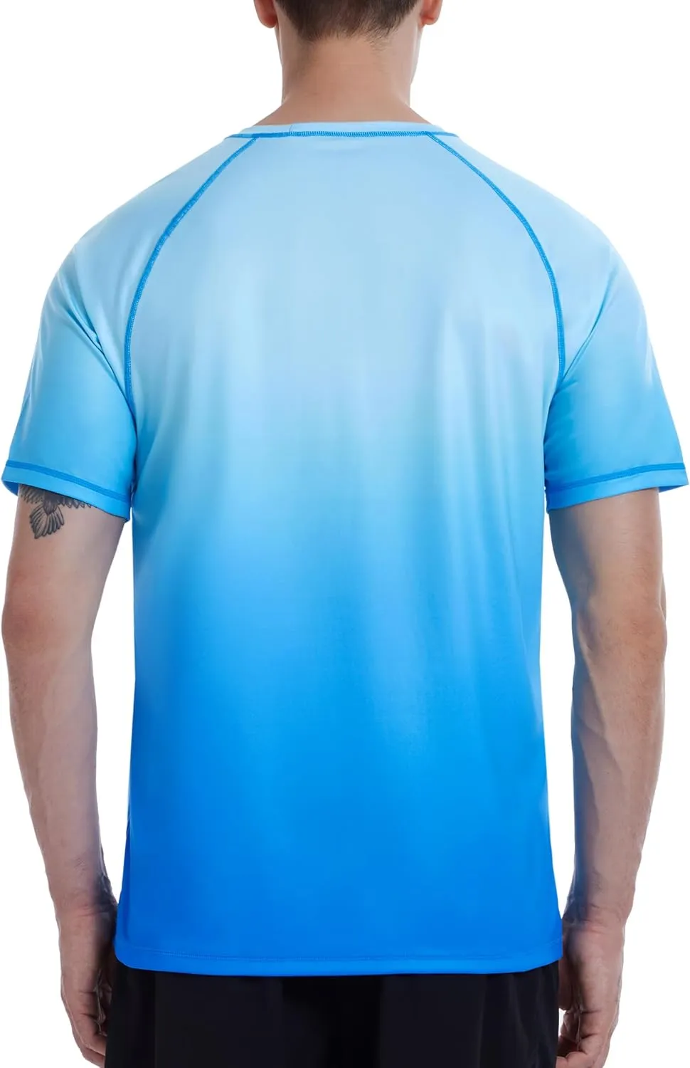 Roadbox Men's Swim Shirts Short Sleeve, UPF 50  UV Sun Protection SPF Rash Guard, Quick Dry Surf Water Beach Fishing T Shirt