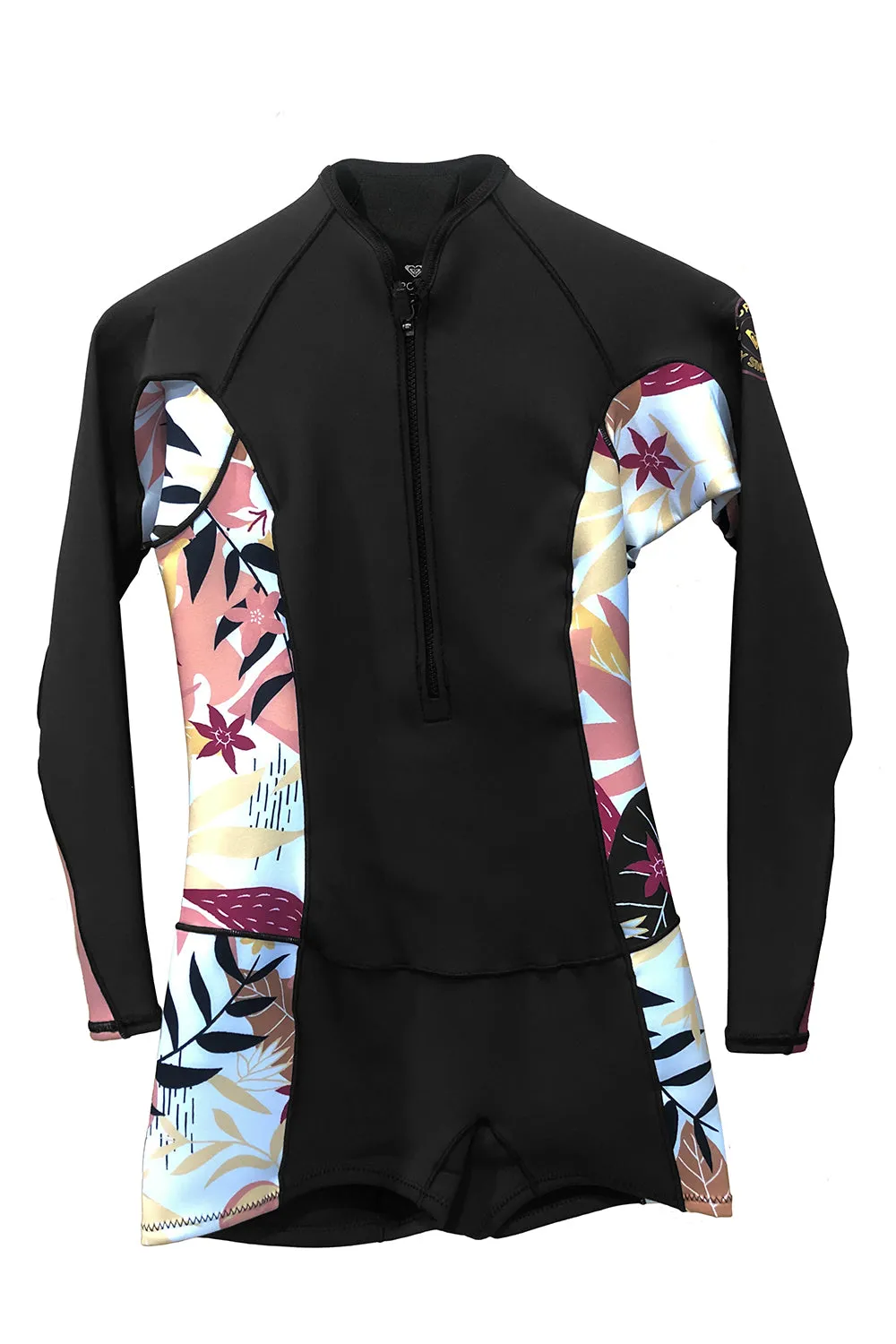 Roxy Womens 1.5mm Pop Surf LS Front Zip Shorty Springsuit
