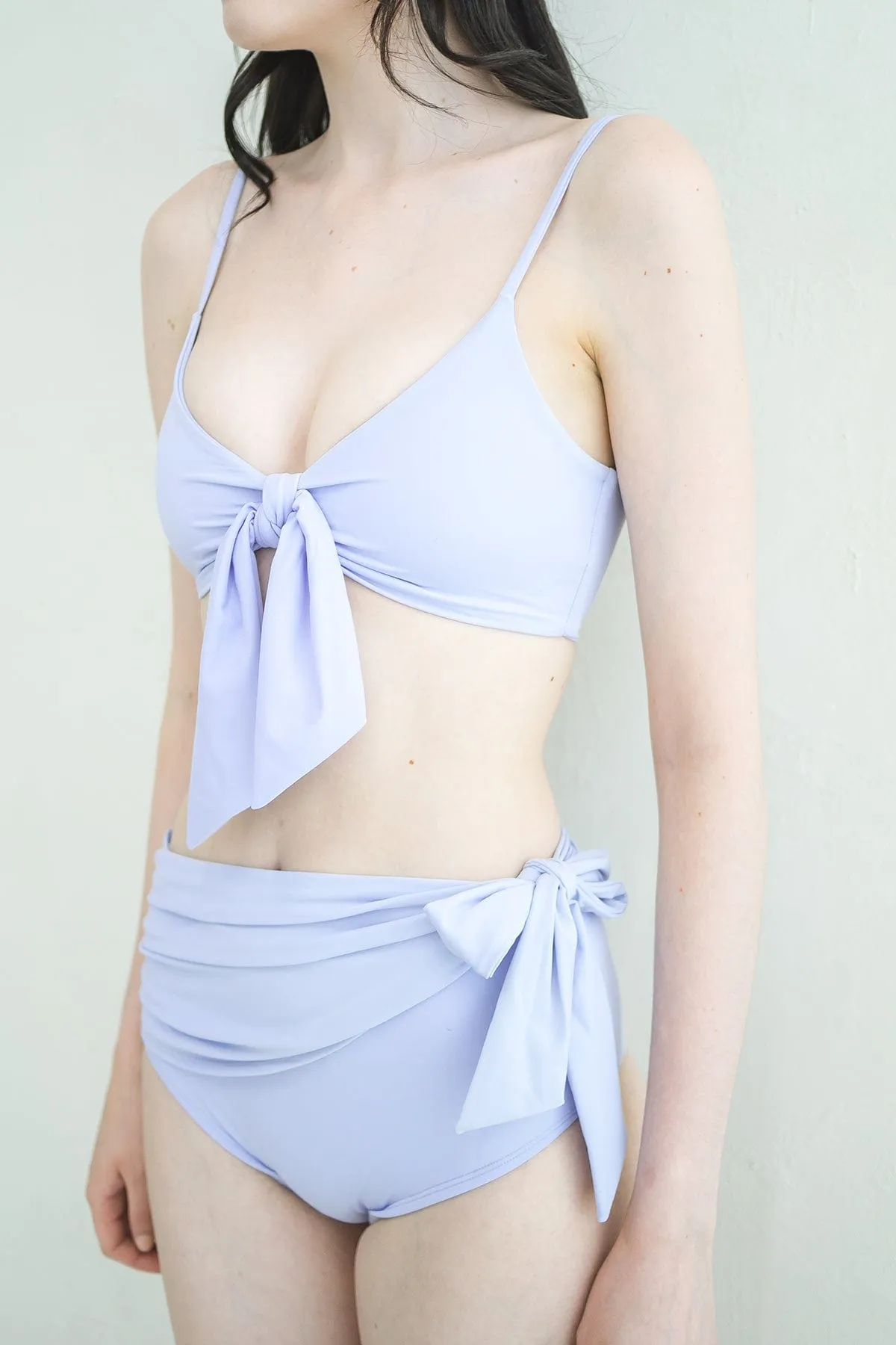 SLIM STRAPS RIBBON TIE BIKINI TOP