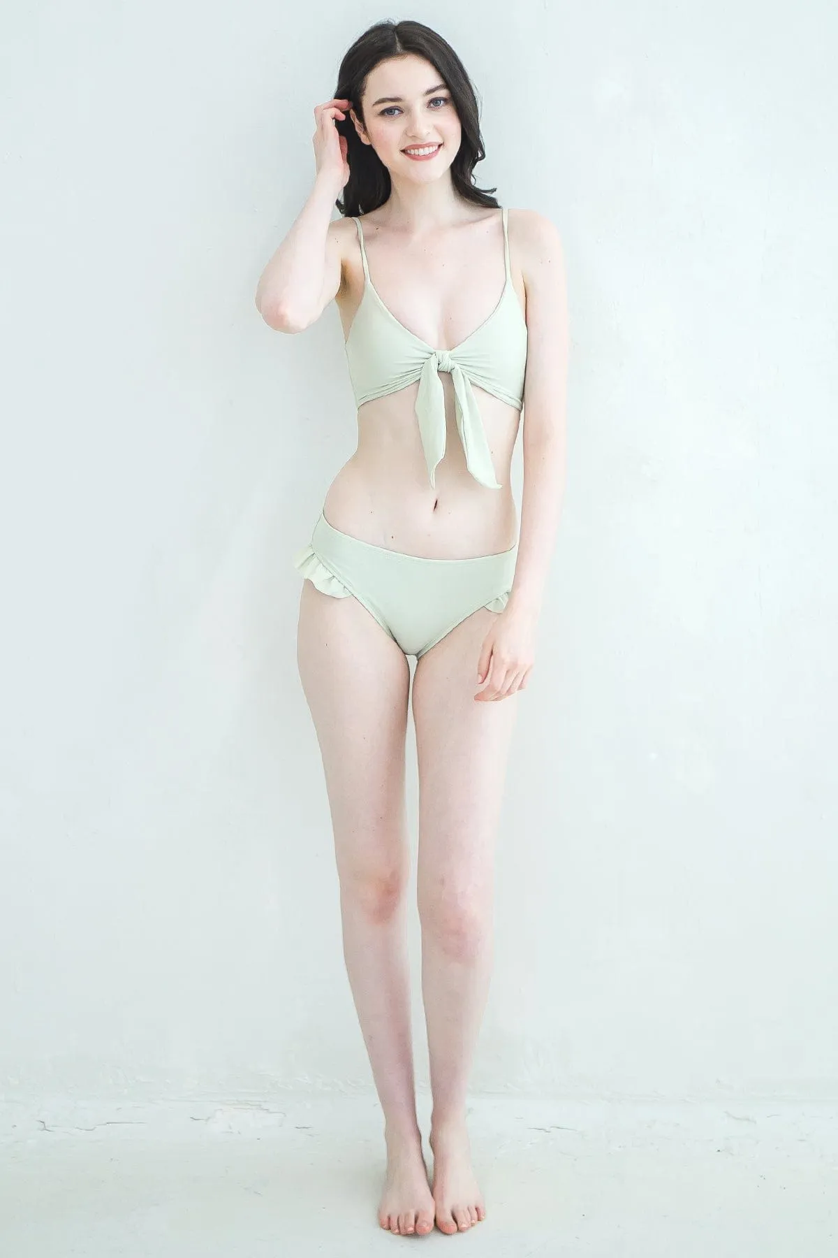 SLIM STRAPS RIBBON TIE BIKINI TOP