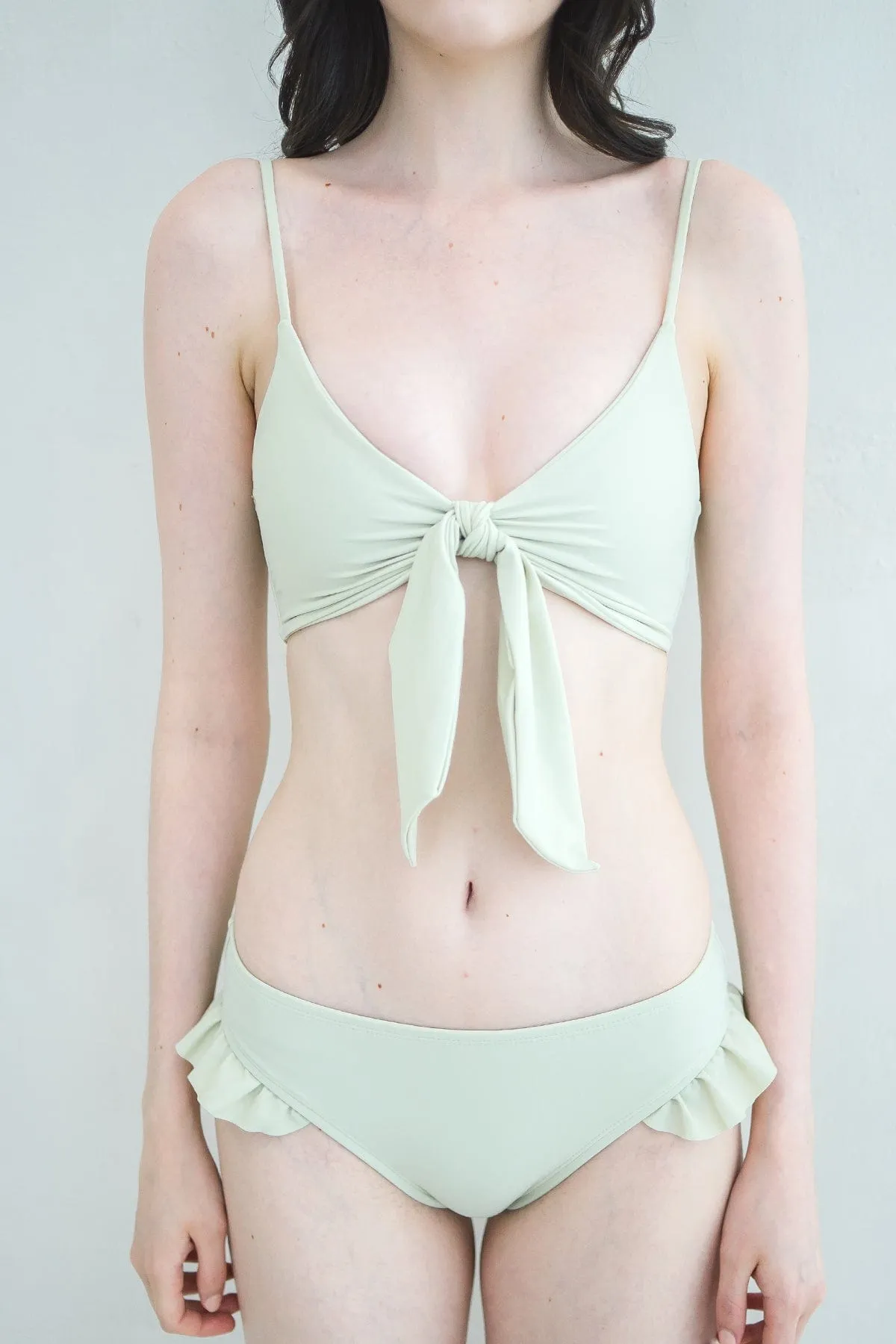 SLIM STRAPS RIBBON TIE BIKINI TOP