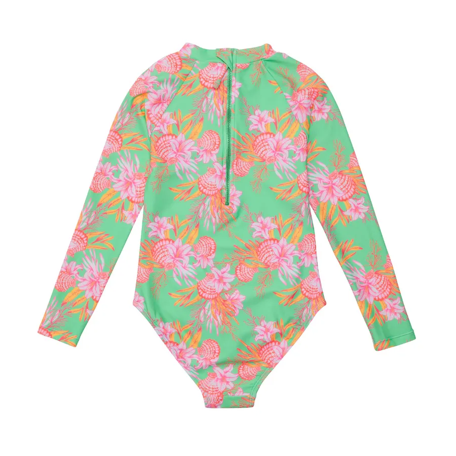 Snapper Rock Coastal Shells Sustainable Leg Frill Surf Suit G60048L