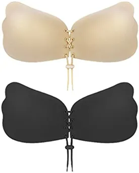 Sticky Bra, Backless Strapless Bra Push Up, Adhesive Invisible Lift Up Bra