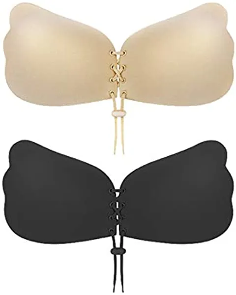 Sticky Bra, Backless Strapless Bra Push Up, Adhesive Invisible Lift Up Bra