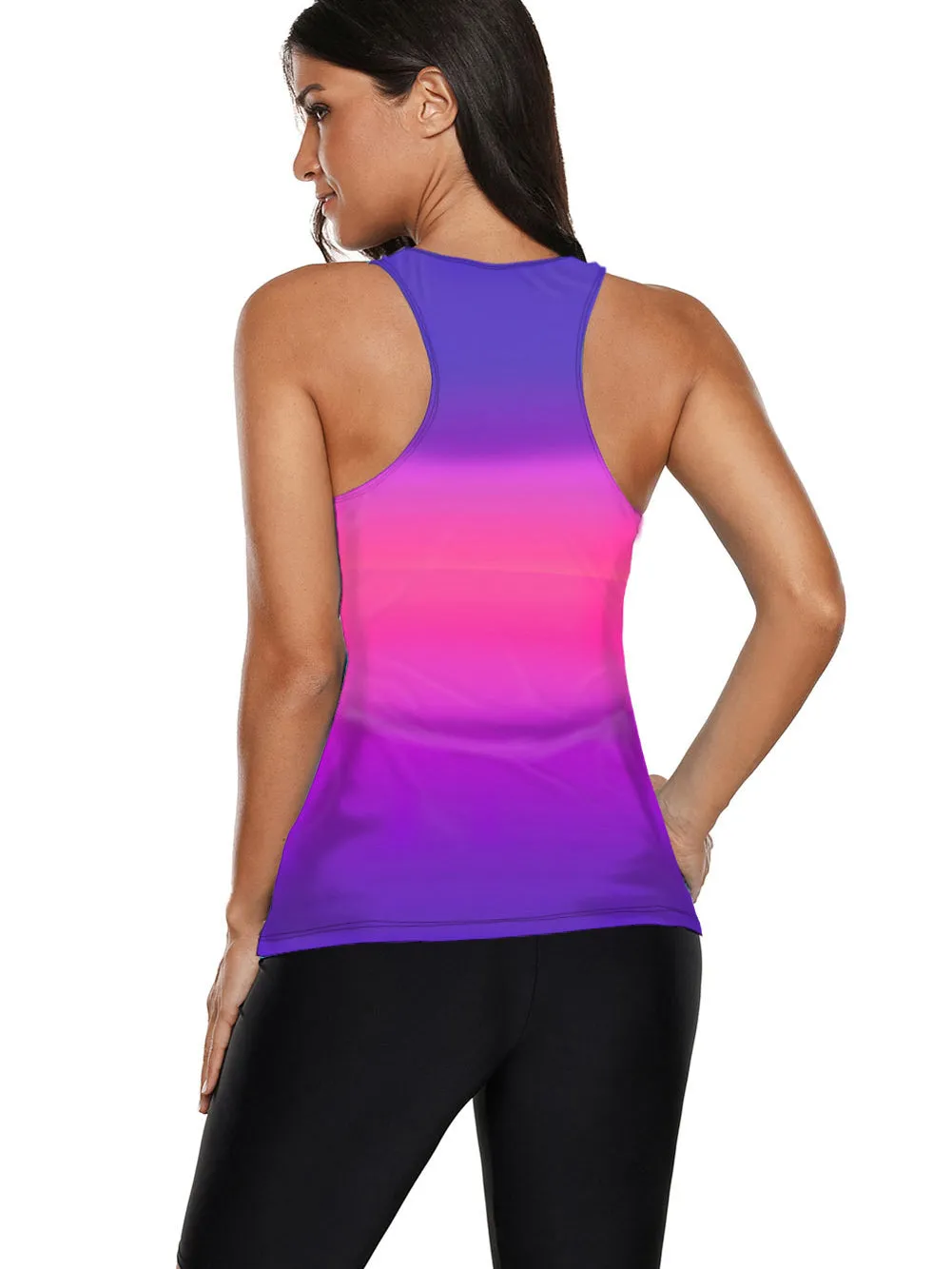 Striped Print Two Piece Women's Swimsuit