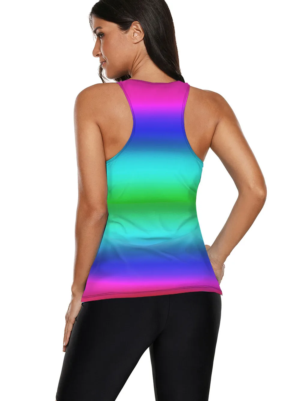 Striped Print Two Piece Women's Swimsuit